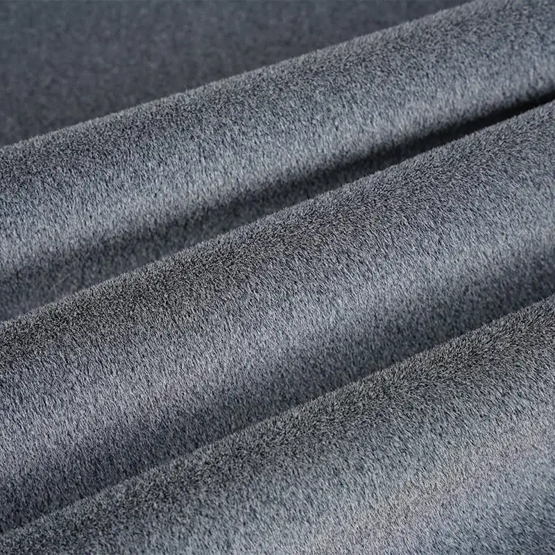 Gray Warp Knitted Soft Velvet Fabrics